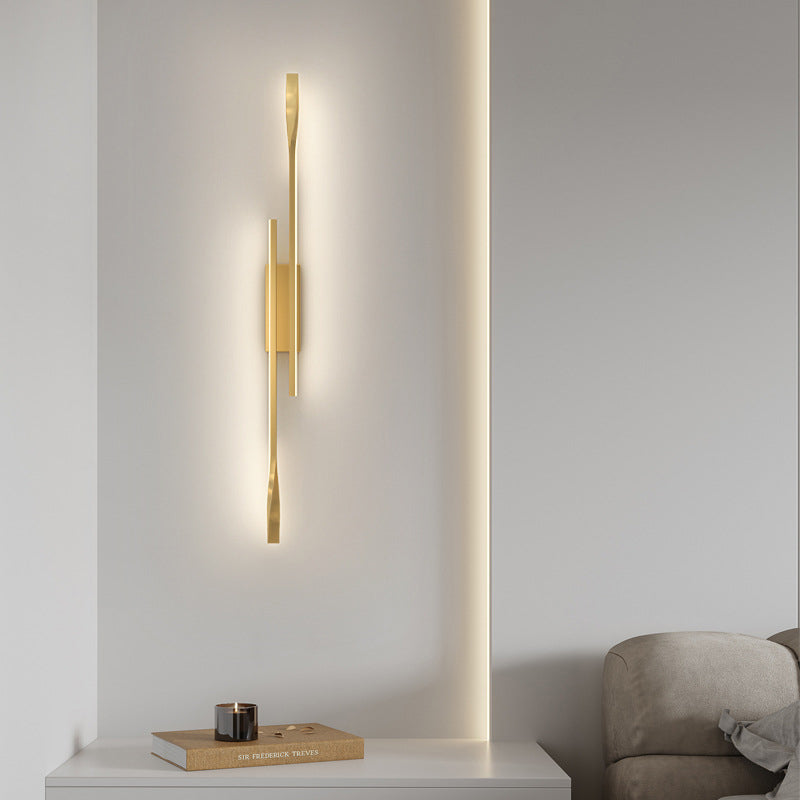 Modern Minimalist Aluminum Straight Line Silicone LED Wall Sconce Lamp For Living Room