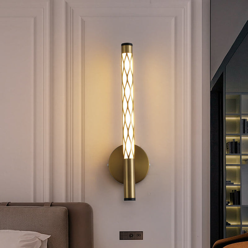 Modern Minimalist Cylindrical Hollow Iron PC LED Wall Sconce Lamp