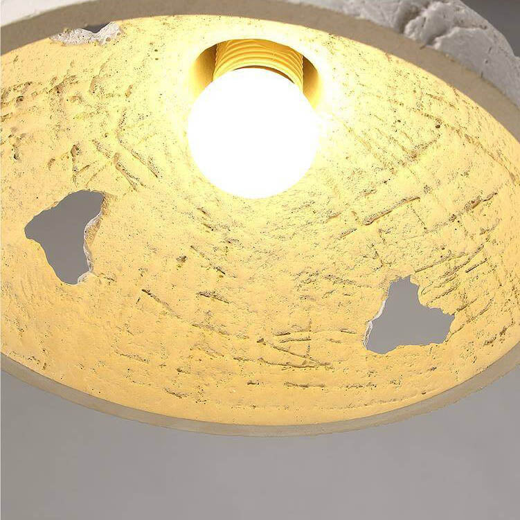 Traditional Rustic Vintage Concrete Discs 1-Light Pendant Light For Bedroom