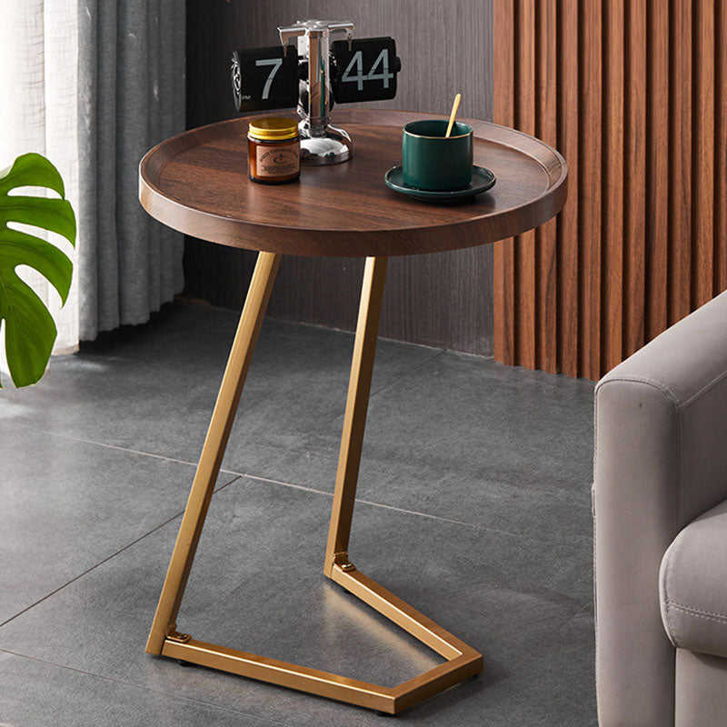 Modern Simplicity Round MDF Iron End Table Movable For Living Room