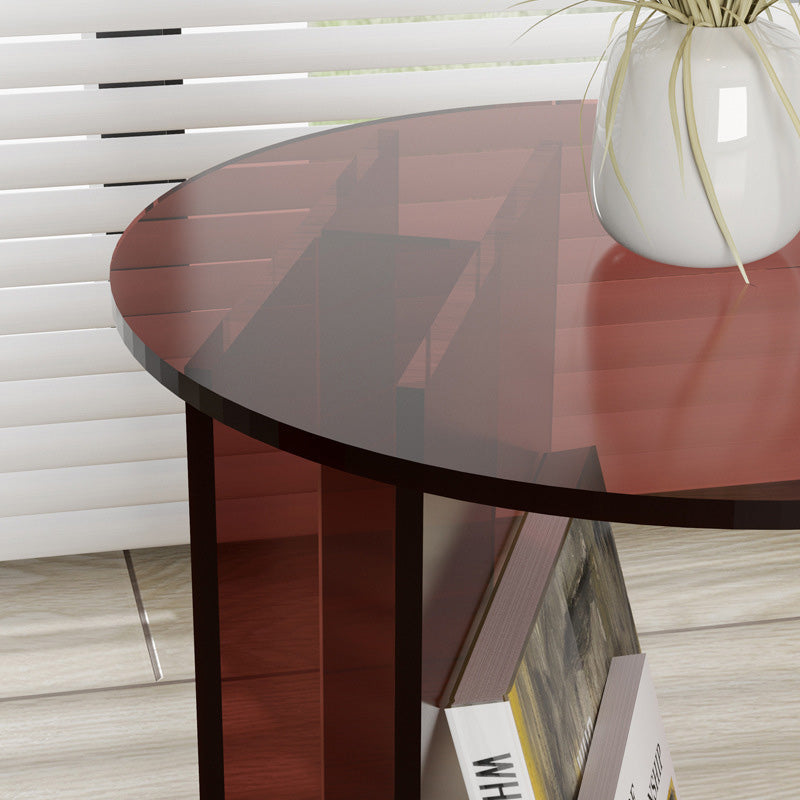 Contemporary Nordic Curved Acrylic End Table Storage For Living Room