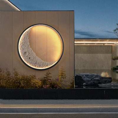 Modern Art Deco Round Metal Resin LED Wall Sconce Lamp For Bedroom