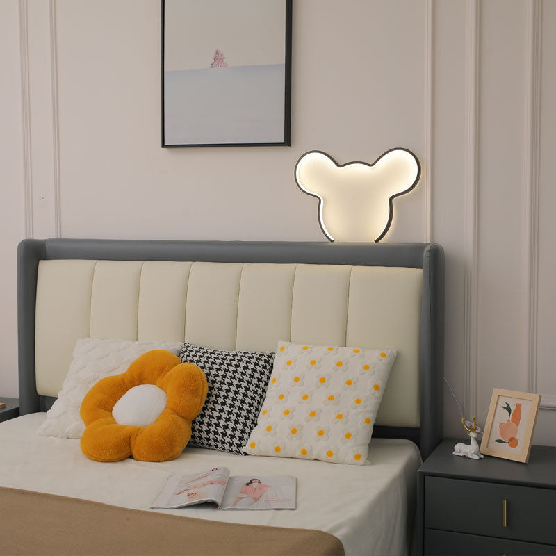 Contemporary Creative Cartoon Mouse Strip Aluminum Silicone LED Wall Sconce Lamp For Bedroom