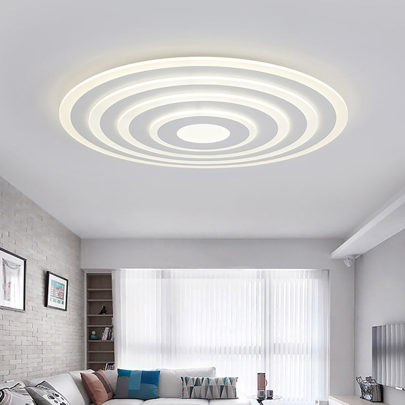 Modern Minimalist Round Iron Acrylic LED Flush Mount Ceiling Light For Bedroom