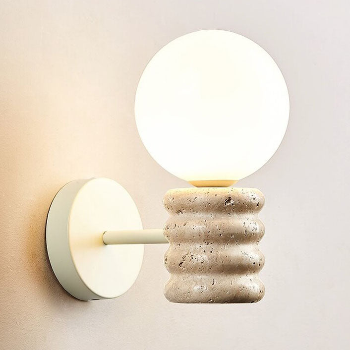 Modern Cream Style Creative Glass Sphere 1-Light Wall Sconce Lamp