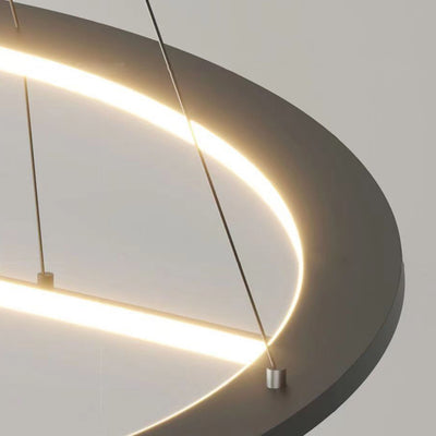 Modern Minimalist Aluminum Silicone Curved Strip LED Chandelier For Living Room