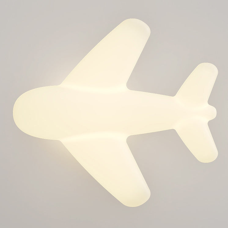 Modern Simplicity Kids Iron PE Airplane LED Semi-Flush Mount Ceiling Light For Bedroom