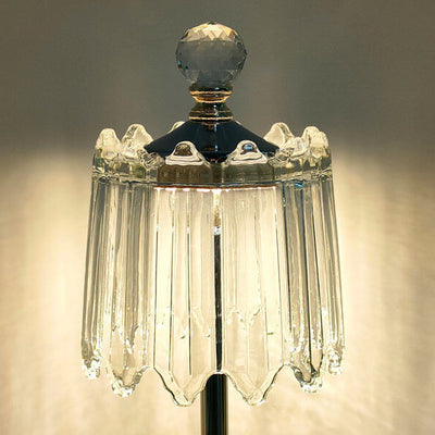 Minimalist Light Luxury Crystal Glass Crown LED Table Lamp