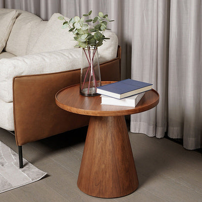 Modern Minimalist Round Wood Coffee Table For Living Room