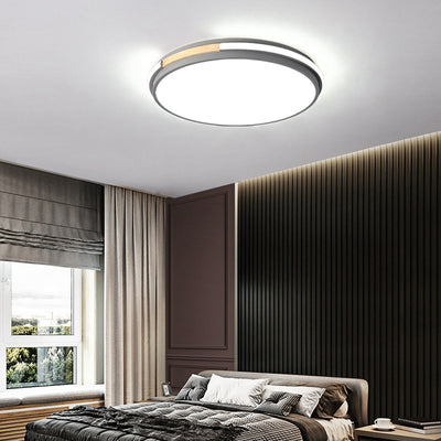 Modern Minimalist Round Circle Iron Acrylic LED Flush Mount Ceiling Light For Bedroom