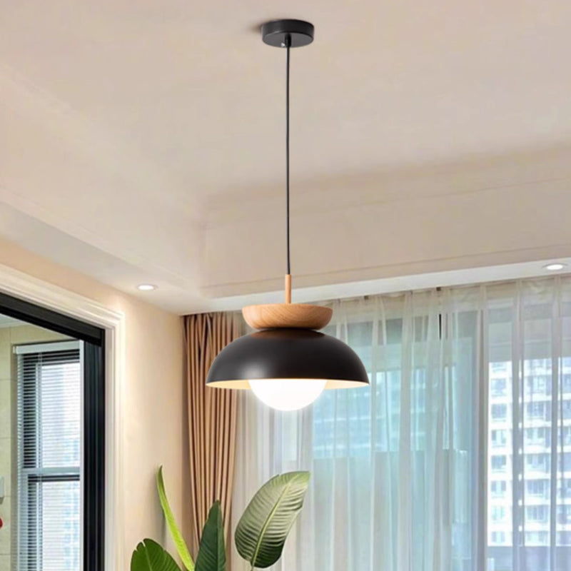 Modern Minimalist Round Iron 1-Light Pendant Light For Living Room