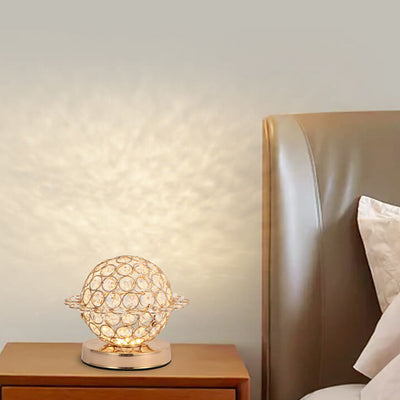 Modern Luxury Crystal Ball Hardware LED Decorative Table Lamp