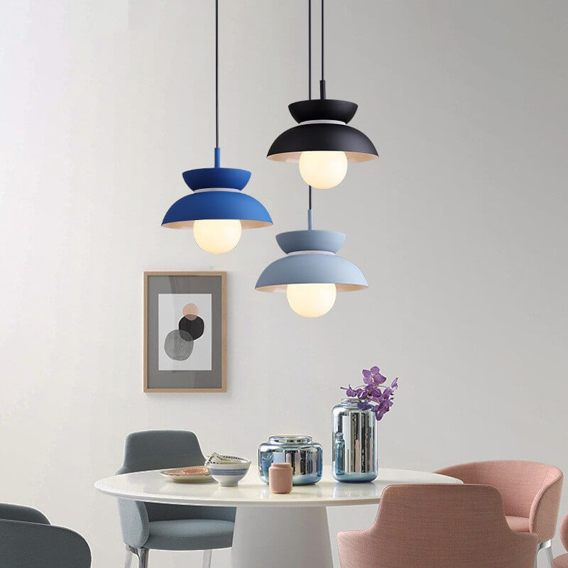 Luminaire suspendu à 1 lumière en aluminium massif de couleur minimaliste nordique 