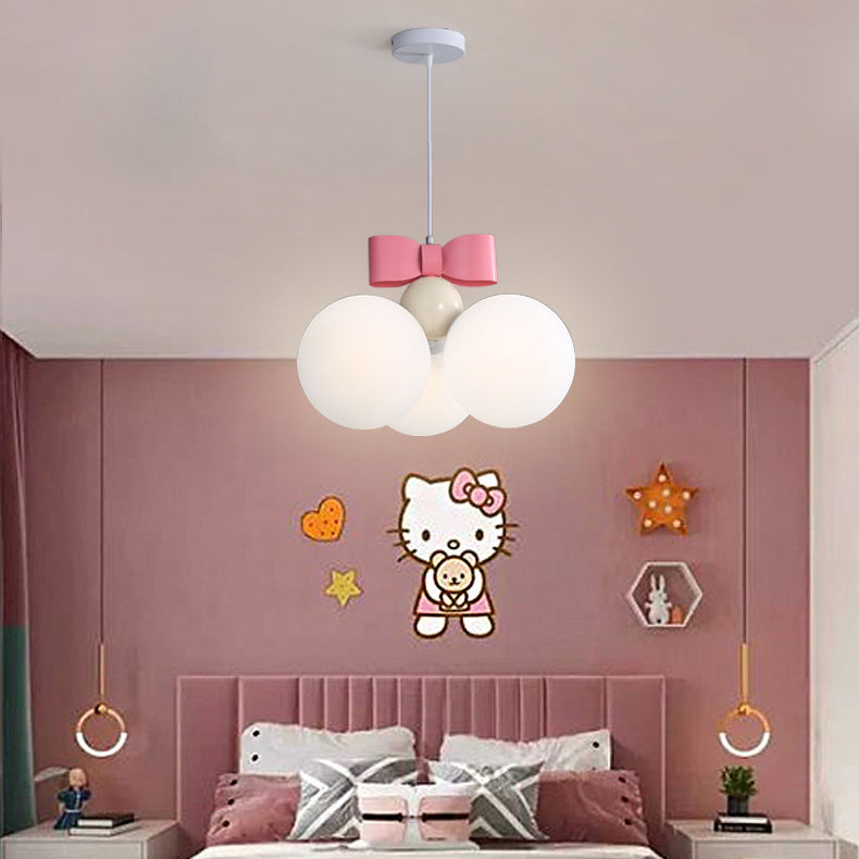 Modern Minimalist Bow Round Iron Resin 1/3 Light Pendant Light For Bedroom