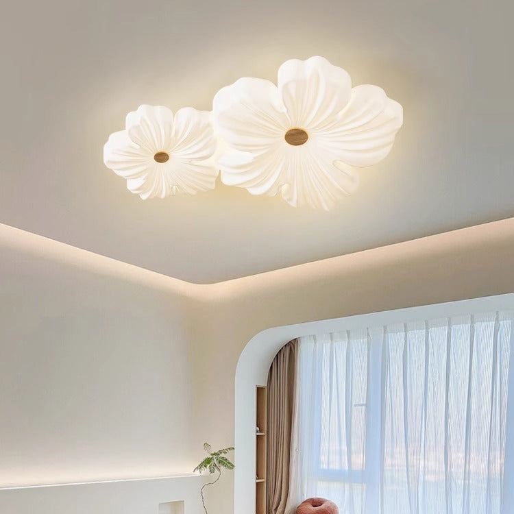 Modern Art Deco Iron Acrylic Flower LED Flush Mount Ceiling Light For Living Room