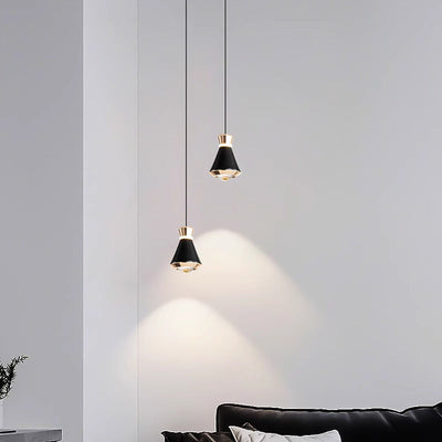 Contemporary Nordic Tapered Aluminum Acrylic LED Pendant Light For Living Room