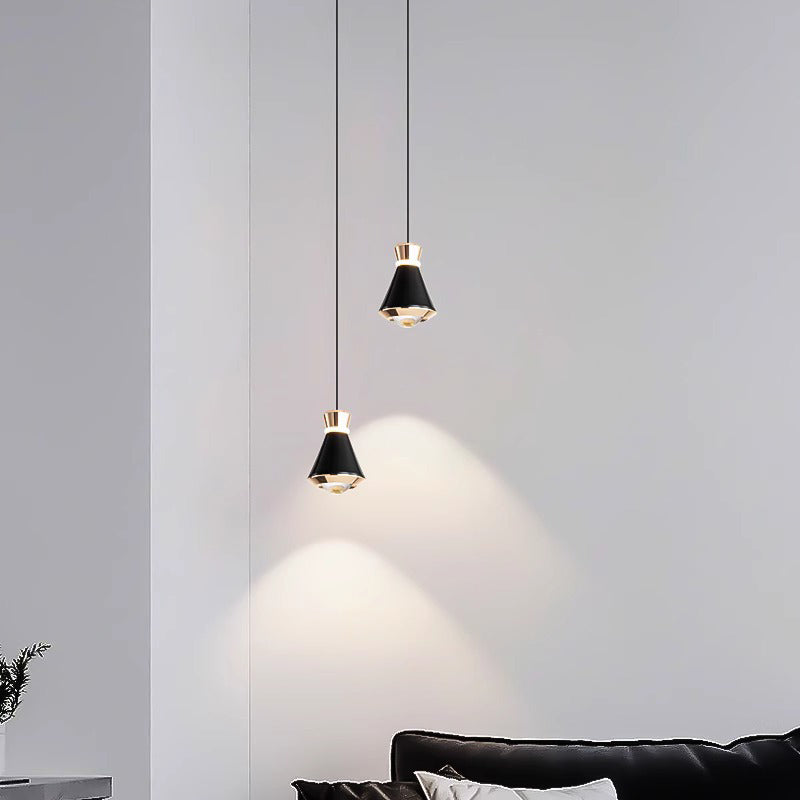 Contemporary Nordic Tapered Aluminum Acrylic LED Pendant Light For Living Room