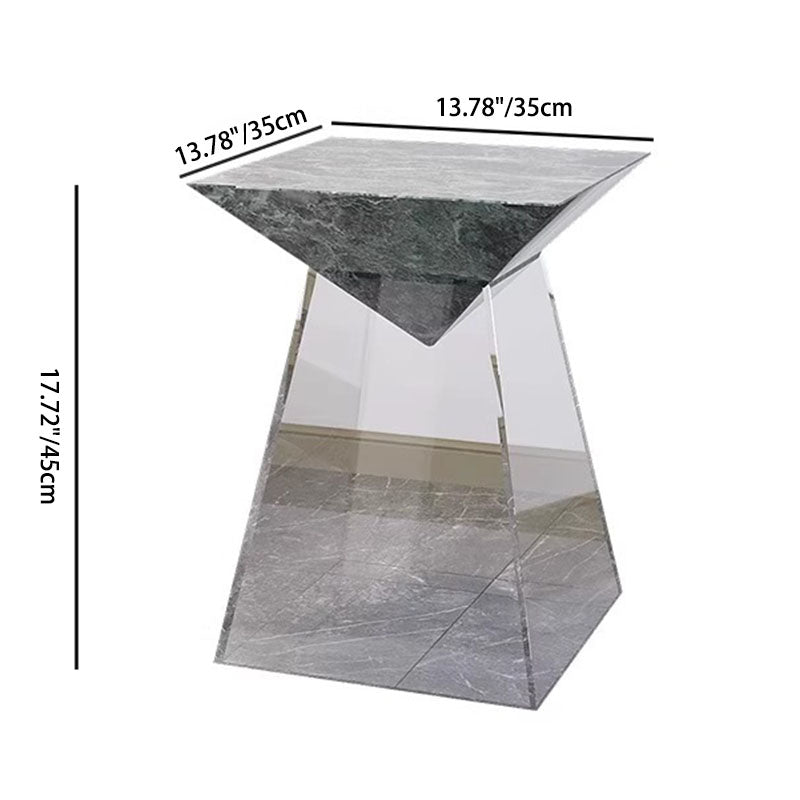 Modern Minimalist Cone Acrylic Slate End Table For Living Room