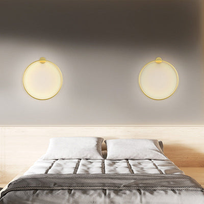 Modern Minimalist Aluminum Acrylic Round LED Wall Sconce Lamp For Bedroom