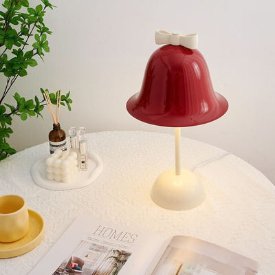 Modern Minimalist Cream Tone Bow Bell LED Table Lamp