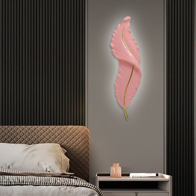 Contemporary Creative Resin Imitation Peacock Feather LED Waterproof Wall Sconce Lamp For Living Room