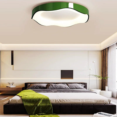 Contemporary Nordic Round Iron PVC LED Flush Mount Ceiling Light For Living Room