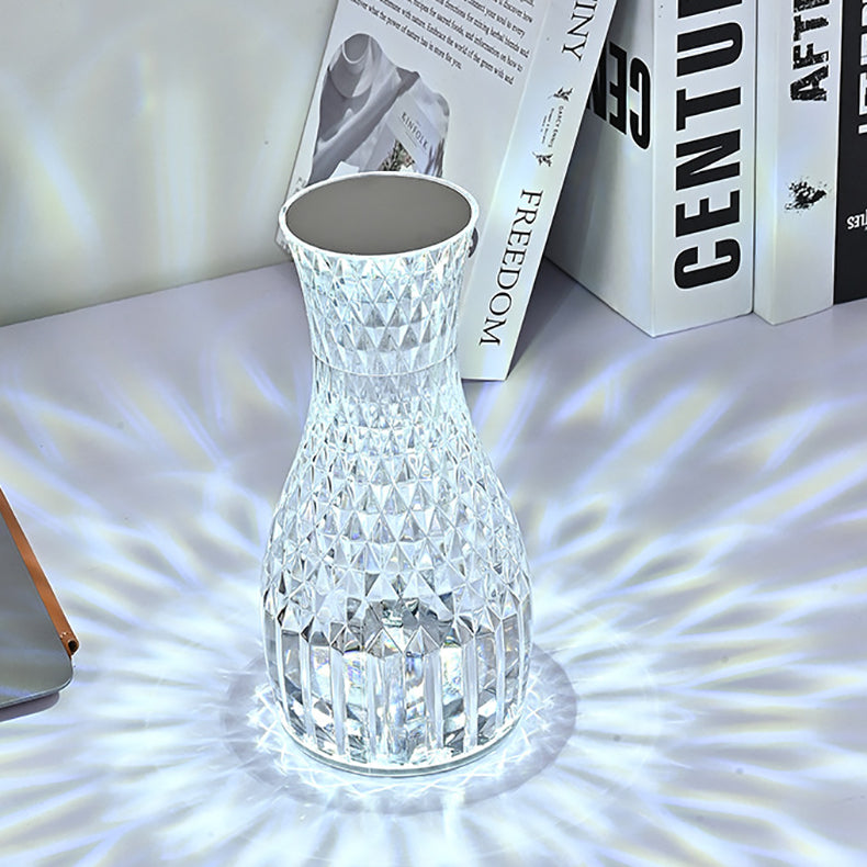 Modern Art Deco Acrylic Bottle Design Petal Effect USB LED Table Lamp For Bedroom