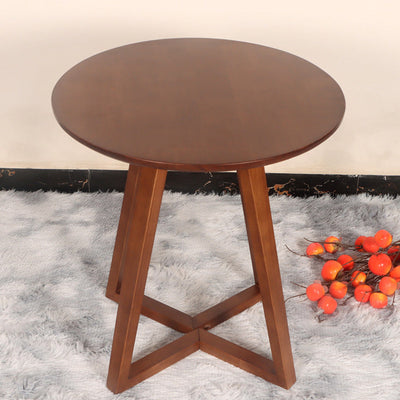 Modern Simplicity Round V-Shape Leg Rubber Wood Dining Table For 2/4 Seats