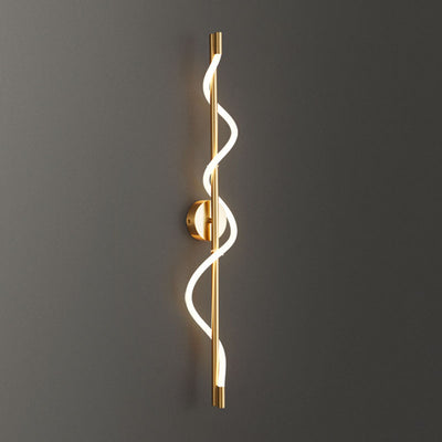 Applique murale LED en cuivre et acrylique à rayures cylindriques et minimalistes modernes, luminaire décoratif d'intérieur, idéal pour un salon 