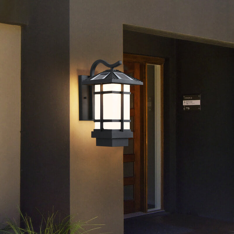 Industrial Solar Waterproof LED Outdoor Patio Landscape Wall Sconce Lamp