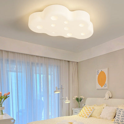 Contemporary Nordic Iron Acrylic Cloud LED Flush Mount Ceiling Light For Bedroom