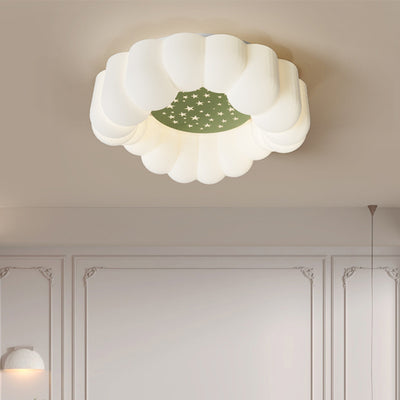 Contemporary Nordic Cloud Star Round Iron ABS LED Flush Mount Ceiling Light For Bedroom