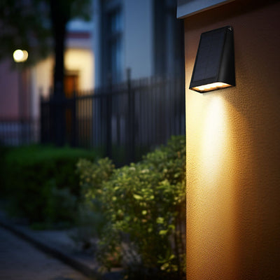 Modern Minimalist Solar Rectangular Trapezoidal ABS PC LED Wall Sconce Lamp For Garden