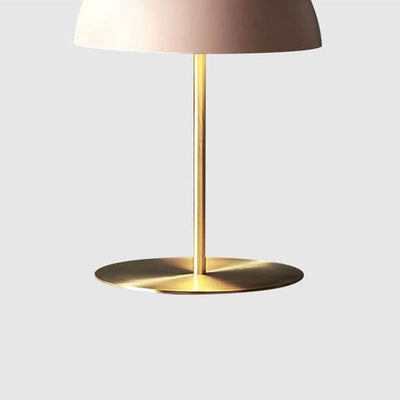 Nordic Simple Pink Dome Copper Base 1-Light Table Lamp