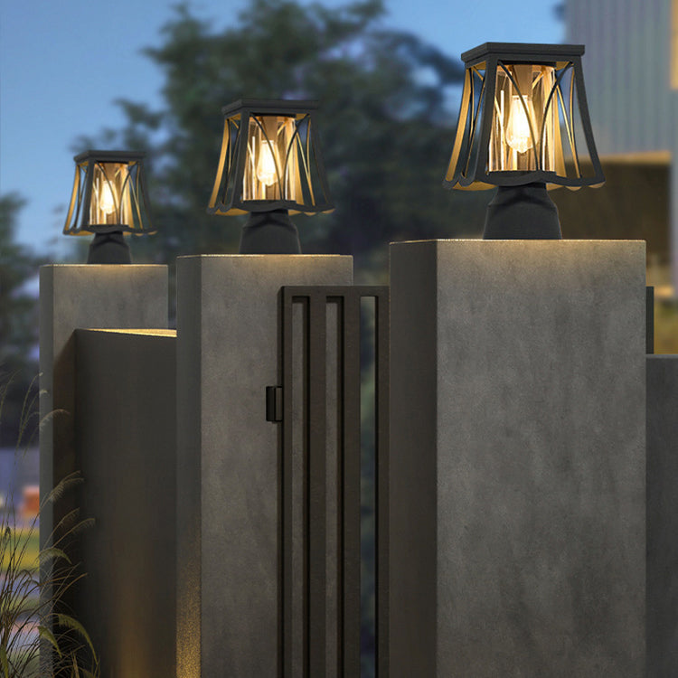 Modern Simplicity Solar Waterproof Stainless Steel Glass Column LED Landscape Lighting Outdoor Light For Garden