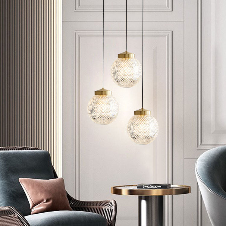 Nordic Light Luxury Simple Glass Ball 1-Light Pendant Light