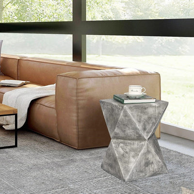 Contemporary Nordic Square Hexagonal Magnesium Oxide End Table For Living Room