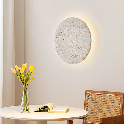 Traditional Japanese Acrylic Cave Stone Round LED Wall Sconce Lamp For Hallway