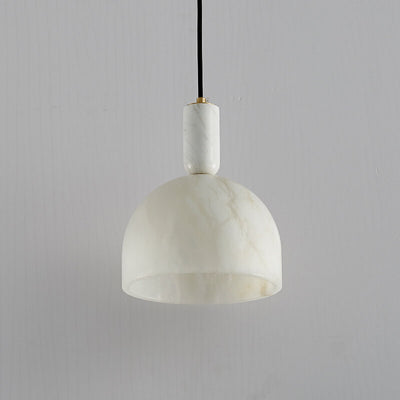 Modern Light Luxury White Semi-Circular Copper Lucite 1-Light Pendant Light