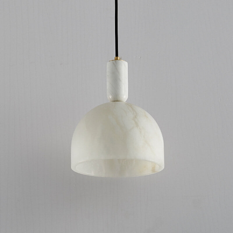 Modern Light Luxury White Semi-Circular Copper Lucite 1-Light Pendant Light