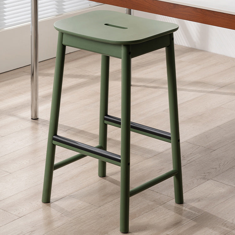 Modern Minimalist Rectangular Birch Bar Stool Footrest For Dining Room