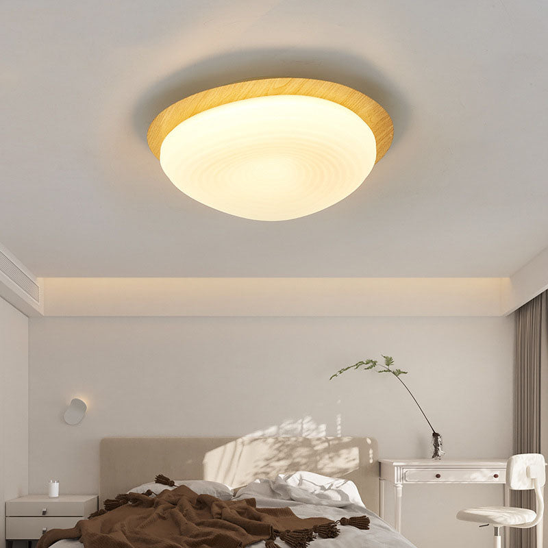 Modern Minimalist Oval Iron PE Rotomolded LED Flush Mount Ceiling Light For Bedroom