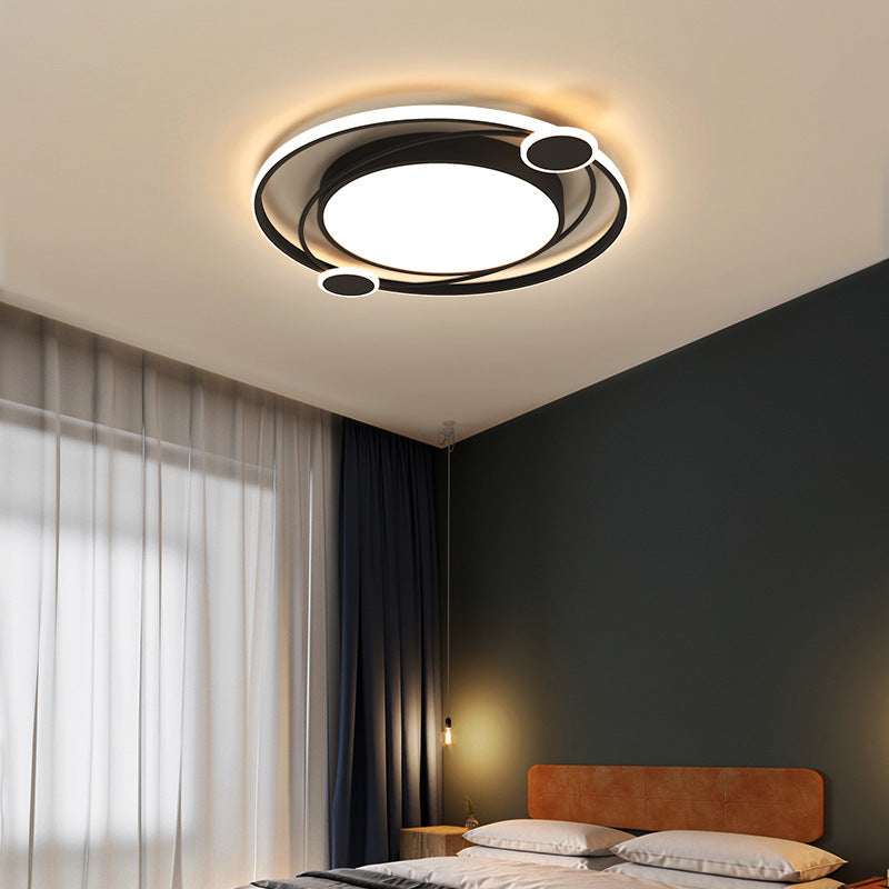 Modern Simplicity Round Iron Acrylic LED Flush Mount Ceiling Light For Bedroom