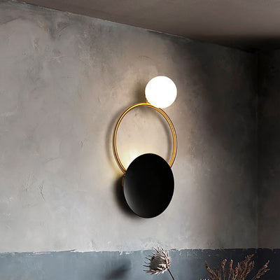 Contemporary Nordic Iron Glass Round Ball 1-Light Wall Sconce Lamp For Living Room