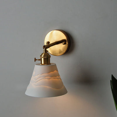 Nordic Minimalist Ceramic Mural Horn 1-Light Wall Sconce Lamp