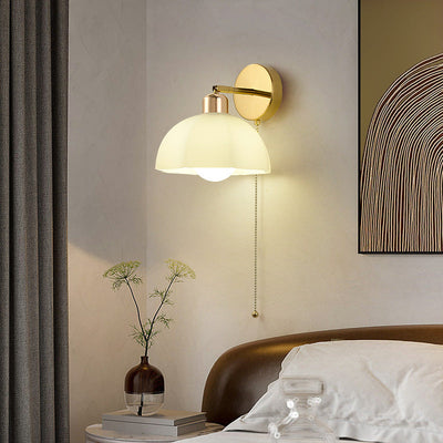 Modern Art Deco Flower Round 1-Light Wall Sconce Lamp For Bedroom