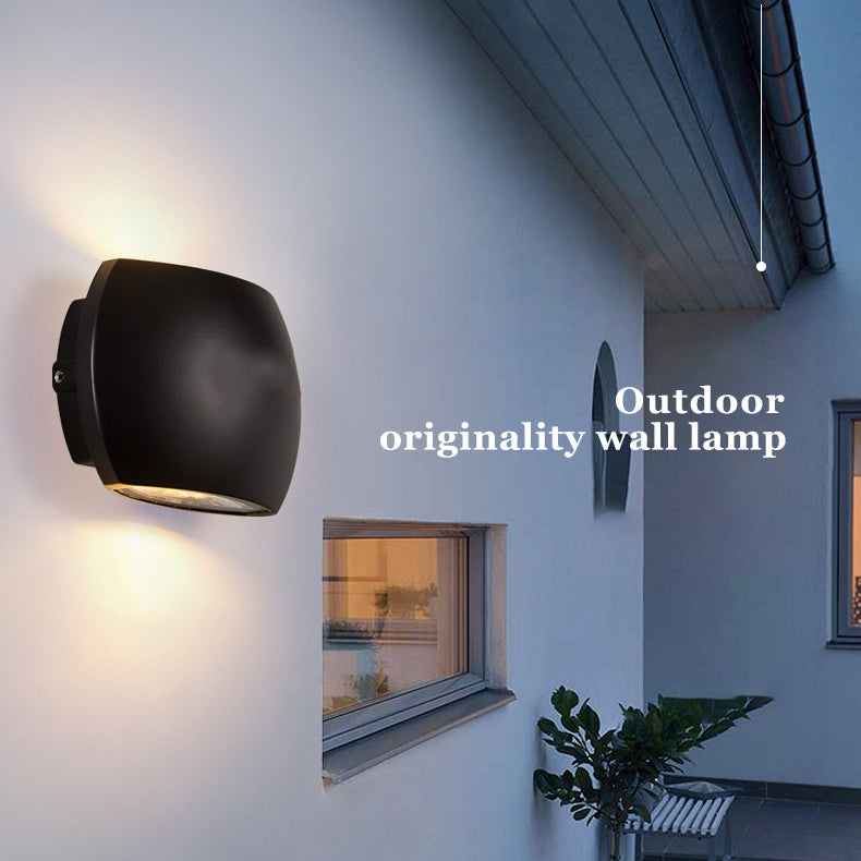 Contemporary Industrial Semicircle Aluminum LED Outdoor Wall Sconce Lamp For Garden