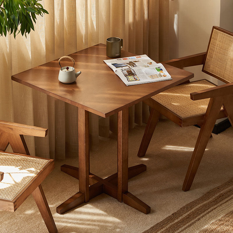 Modern Minimalist Square Cross Wood Coffee Table For Living Room