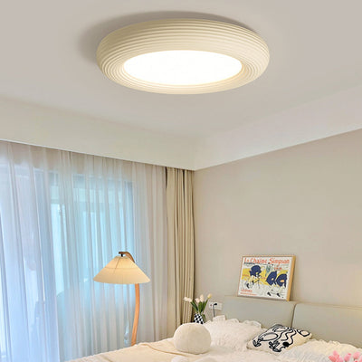 Modern Simplicity Iron Resin Acrylic Round Donut LED Flush Mount Ceiling Light For Living Room