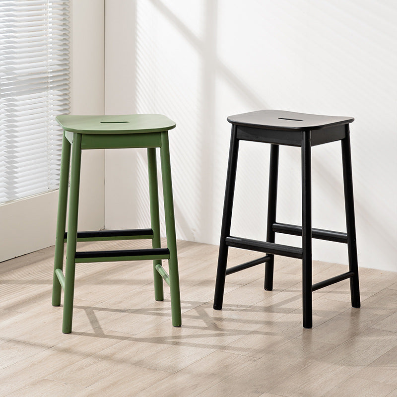 Modern Minimalist Rectangular Birch Bar Stool Footrest For Dining Room